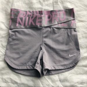 Nike Pro Intertwist Grey and Pink Spandex Shorts